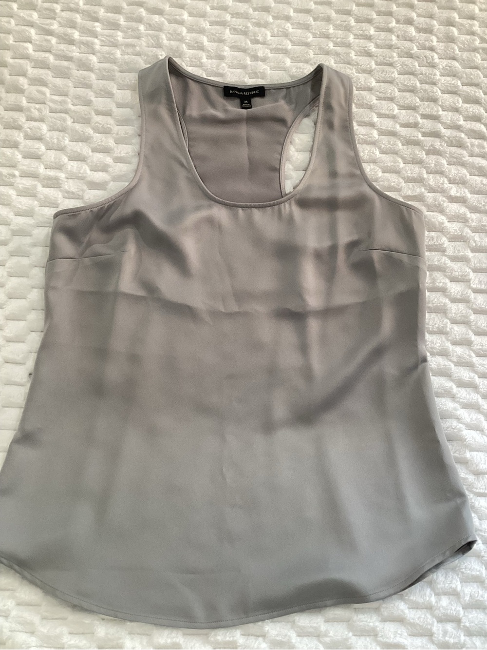 Banana Republic Silver-Gray Satin Scoop-Back Tank size medium #30